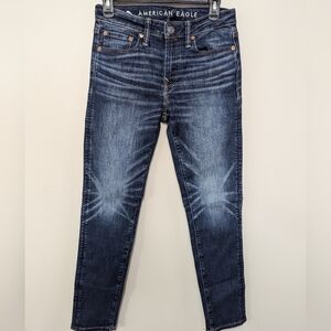 American Eagle Jeans Mens Size 29 Blue Whiskered Skinny Blue Jeans